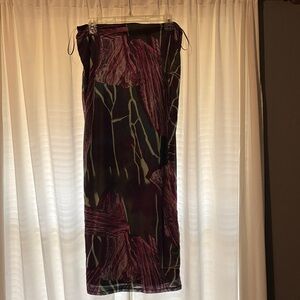 Fashion Nova Floral Maxi skirt in Plum and Olive Hues